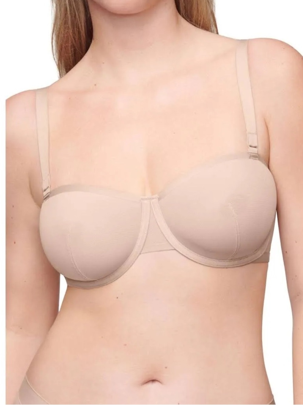 Cuup The Balconette Bra Like New Mesh Sheer Strapless Option 44D